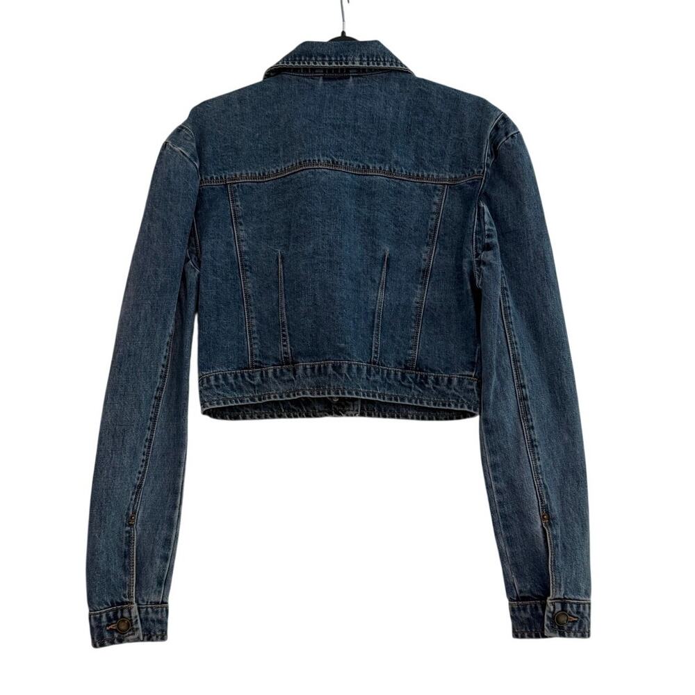 House of Harlow 1960 Cropped Denim Jacket Boho Western Est Small - Picture 3 of 5
